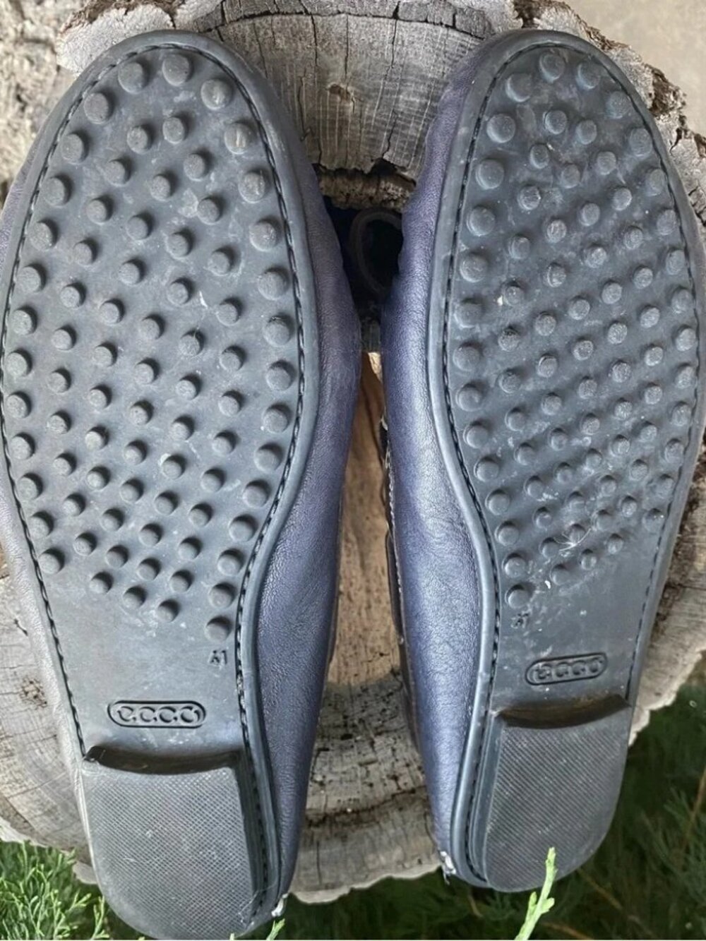 Ecco gray brown leather loafers, driving shoes, moccasins, boat shoes EU41 =US10 - Picture 8 of 8